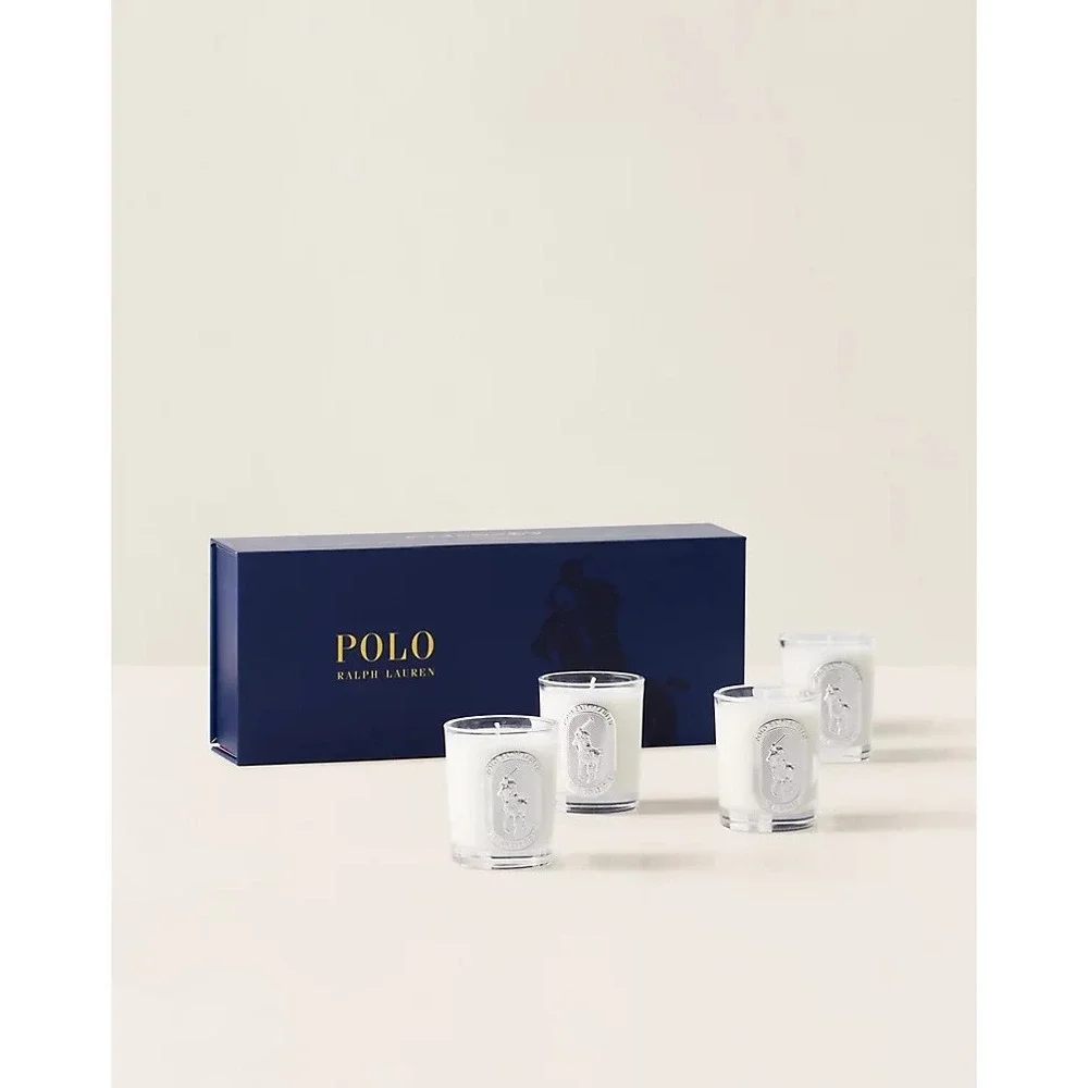 Polo Ralph Lauren Home 4 Pony Logo Candle Set with Signature Gift Box New